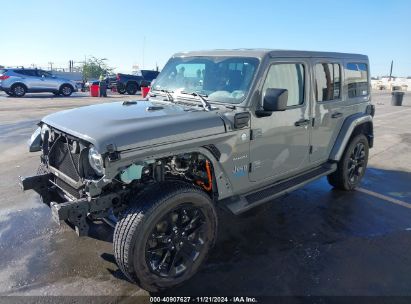 2021 JEEP WRANGLER 4XE UNLIMITED SAHARA 4X4 Gray  Hybrid 1C4JJXP69MW758085 photo #3