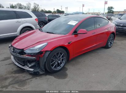 2022 TESLA MODEL 3 LONG RANGE DUAL MOTOR ALL-WHEEL DRIVE Red  Electric 5YJ3E1EB6NF138729 photo #3