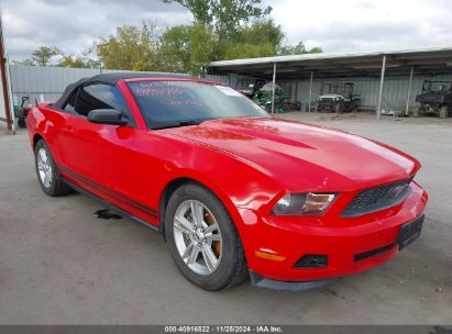 2012 FORD MUSTANG V6 Red  Gasoline 1ZVBP8EM9C5283310 photo #1