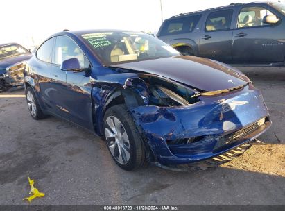 2023 TESLA MODEL Y AWD/LONG RANGE DUAL MOTOR ALL-WHEEL DRIVE Blue  Electric 7SAYGDEE0PA076517 photo #1