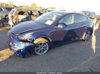 2023 TESLA MODEL Y AWD/LONG RANGE DUAL MOTOR ALL-WHEEL DRIVE Blue  Electric 7SAYGDEE0PA076517 photo #3