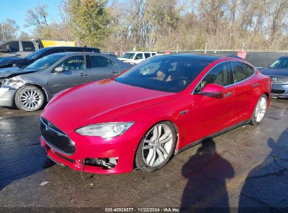 2015 TESLA MODEL S 70D/85D/P85D Red  Electric 5YJSA1E21FF102861 photo #3