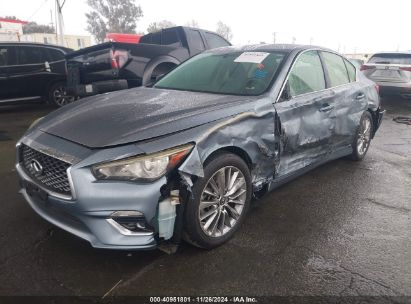 2018 INFINITI Q50 3.0T LUXE Light Blue  Gasoline JN1EV7AP0JM366713 photo #3