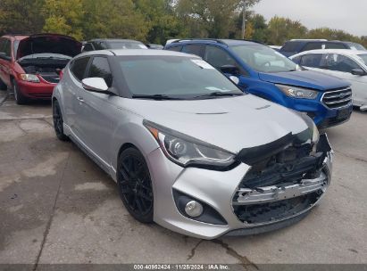 2013 HYUNDAI VELOSTER TURBO W/BLACK Silver  Gasoline KMHTC6AE8DU146836 photo #1