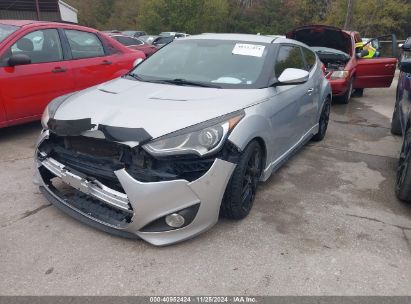 2013 HYUNDAI VELOSTER TURBO W/BLACK Silver  Gasoline KMHTC6AE8DU146836 photo #3