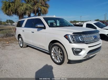 2019 FORD EXPEDITION MAX PLATINUM White  Gasoline 1FMJK1MT7KEA67950 photo #1