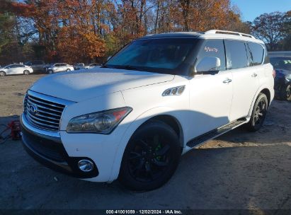 2014 INFINITI QX80 White  Gasoline JN8AZ2NF7E9554131 photo #3