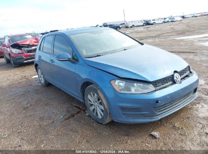 2016 VOLKSWAGEN GOLF TSI S 4-DOOR Blue  Gasoline 3VW217AU2GM039869 photo #1