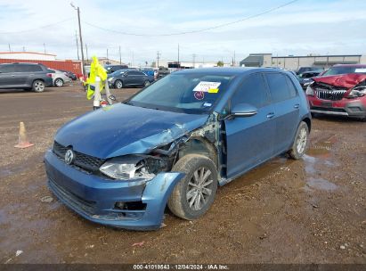 2016 VOLKSWAGEN GOLF TSI S 4-DOOR Blue  Gasoline 3VW217AU2GM039869 photo #3