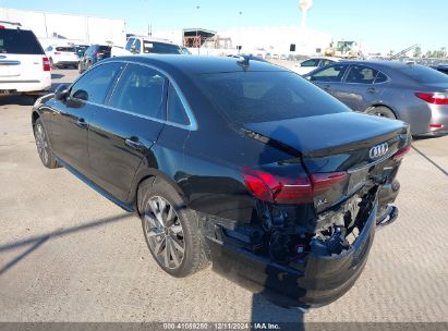 2022 AUDI A4 PREMIUM 40 TFSI QUATTRO S TRONIC Black  Gasoline WAUABAF46NA019276 photo #4