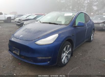 2021 TESLA MODEL Y LONG RANGE DUAL MOTOR ALL-WHEEL DRIVE Blue  Electric 5YJYGAEE1MF216147 photo #3