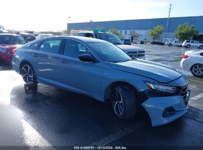 2022 HONDA ACCORD HYBRID SPORT Gray  Hybrid 1HGCV3F27NA037946 photo #1