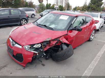 2012 HYUNDAI VELOSTER GRAY INT Red  Gasoline KMHTC6AD0CU062774 photo #3