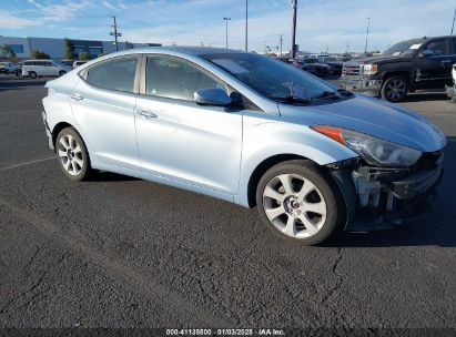 2012 HYUNDAI ELANTRA LIMITED PZEV Blue  Gasoline KMHDH4AE8CU328321 photo #1