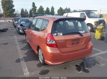 2007 HONDA FIT SPORT Orange  Gasoline JHMGD37697S060225 photo #4