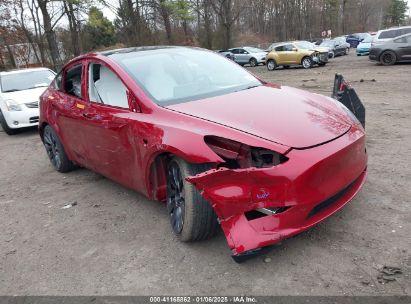 2024 TESLA MODEL Y PERFORMANCE DUAL MOTOR ALL-WHEEL DRIVE Red  Electric 7SAYGDEF3RA321483 photo #1