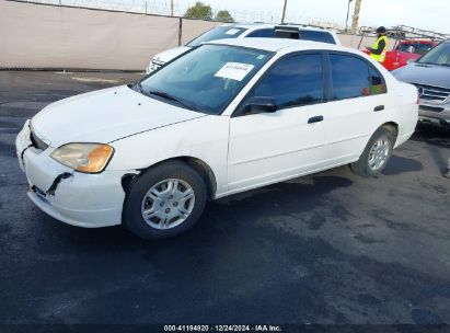 2001 HONDA CIVIC LX White  Gasoline 1HGES16581L025013 photo #3