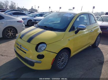 2012 FIAT 500 LOUNGE Yellow  Gasoline 3C3CFFCR4CT104074 photo #3