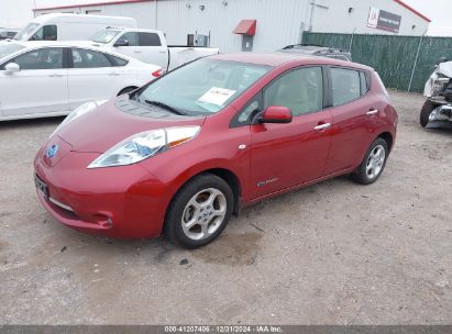 2012 NISSAN LEAF SL Red  Flexible Fuel 1G4HC5EM6AU121401 photo #3