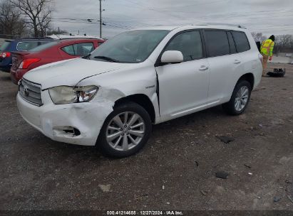 2009 TOYOTA HIGHLANDER HYBRID White  Hybrid JTEEW41A392032750 photo #3