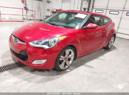 2012 HYUNDAI VELOSTER RED INT Red  Gasoline KMHTC6AD8CU043115 photo #3