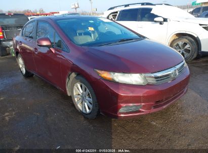 2012 HONDA CIVIC SDN EX-L Red  Gasoline 2HGFB2F96CH501322 photo #1