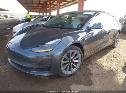 2022 TESLA MODEL 3 LONG RANGE DUAL MOTOR ALL-WHEEL DRIVE Gray  Electric 5YJ3E1EBXNF129693 photo #3