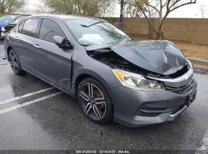 2017 HONDA ACCORD LX Gray  Gasoline 1HGCR2F31HA201865 photo #1