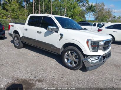 2021 FORD F-150 KING RANCH White  Hybrid 1FTFW1ED3MFB52075 photo #1