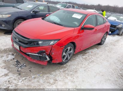 2020 HONDA CIVIC LX Red  Gasoline 2HGFC2F67LH516074 photo #3