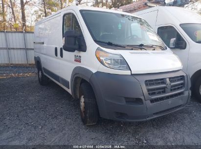 2018 RAM PROMASTER 1500 LOW ROOF 136 WB White  Flexible Fuel 3C6TRVAG5JE154246 photo #1