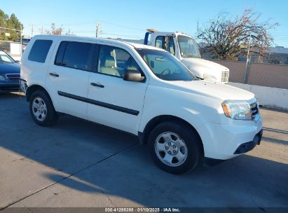 2012 HONDA PILOT LX White  Gasoline 5FNYF3H26CB029680 photo #1