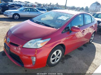 2013 TOYOTA PRIUS THREE Red  Hybrid JTDKN3DU4D5662679 photo #3