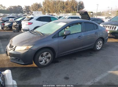 2014 HONDA CIVIC LX Gray  Gasoline 19XFB2F50EE222748 photo #3