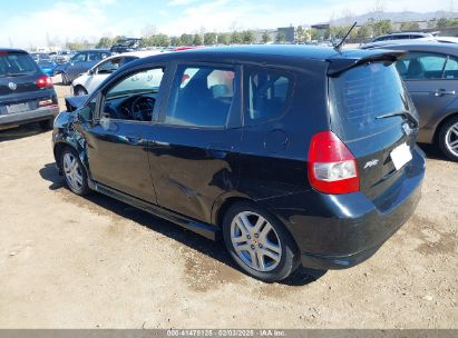 2007 HONDA FIT SPORT Black  Gasoline JHMGD386X7S013607 photo #4