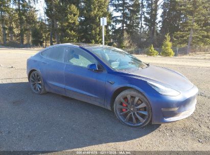 2020 TESLA MODEL 3 PERFORMANCE DUAL MOTOR ALL-WHEEL DRIVE Blue  Electric 5YJ3E1ECXLF647079 photo #1