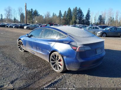 2020 TESLA MODEL 3 PERFORMANCE DUAL MOTOR ALL-WHEEL DRIVE Blue  Electric 5YJ3E1ECXLF647079 photo #4