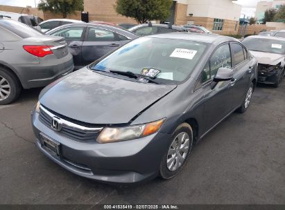 2012 HONDA CIVIC LX Gray  Gasoline JHMFB2F5XCS005376 photo #3