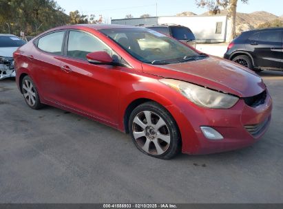 2012 HYUNDAI ELANTRA LIMITED (ULSAN PLANT) Burgundy  Gasoline KMHDH4AE2CU193594 photo #1