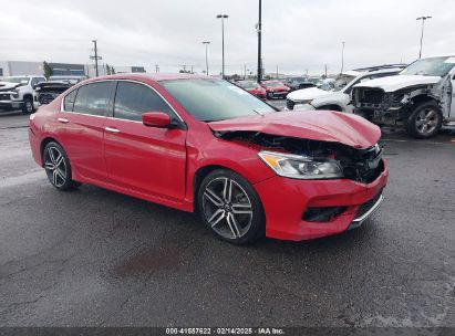 2016 HONDA ACCORD SPORT Red  Gasoline 1HGCR2F54GA201813 photo #1