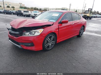 2016 HONDA ACCORD SPORT Red  Gasoline 1HGCR2F54GA201813 photo #3