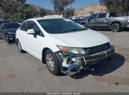 2012 HONDA CIVIC LX White  Gasoline 2HGFB2F57CH326513 photo #1