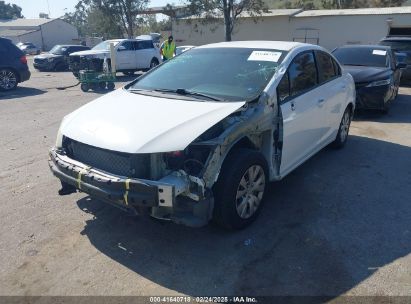 2012 HONDA CIVIC LX White  Gasoline 2HGFB2F57CH326513 photo #3