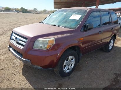 2007 HONDA PILOT LX Burgundy  Gasoline 5FNYF281X7B036803 photo #3