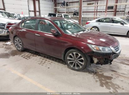 2014 HONDA ACCORD SPORT Maroon  Gasoline 1HGCR2F58EA011283 photo #1