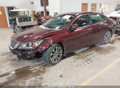 2014 HONDA ACCORD SPORT Maroon  Gasoline 1HGCR2F58EA011283 photo #3