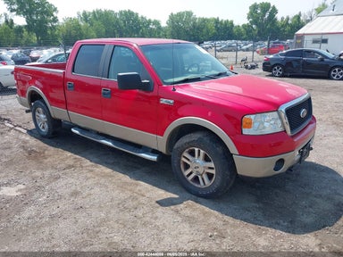2008 Ford F-150 Lariat red truck flexible 1FTPW14VX8FA64886 photo #1
