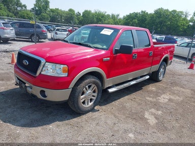 2008 Ford F-150 Lariat red truck flexible 1FTPW14VX8FA64886 photo #3