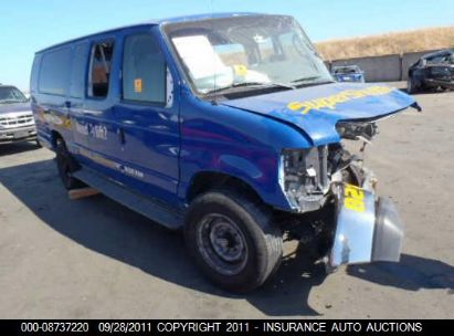 2008 FORD ECONOLINE WAGON ECONOLINE E350 SUPER DUTY Blue  Gasoline 1FBSS31L48DB20180 photo #1