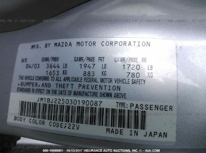 2003 MAZDA PROTEGE DX/LX/ES for Auction - IAA